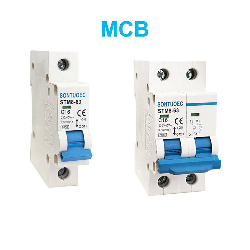 STM8-63 మినియేచర్ సర్క్యూట్ బ్రేకర్ 6KA 1P 2P 3P 4P 16A 230/400V